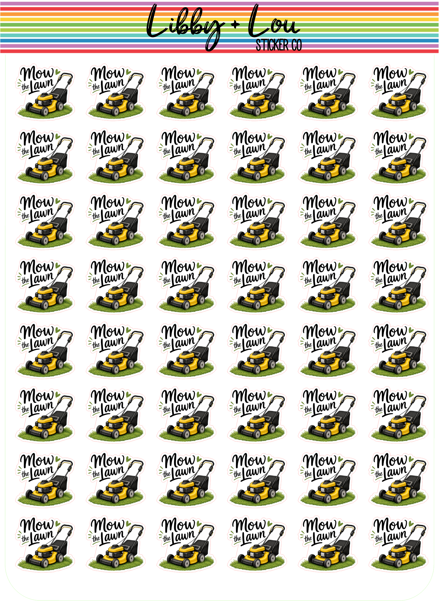 Mow the Lawn Planner Stickers | Lawn Care Reminder Stickers
