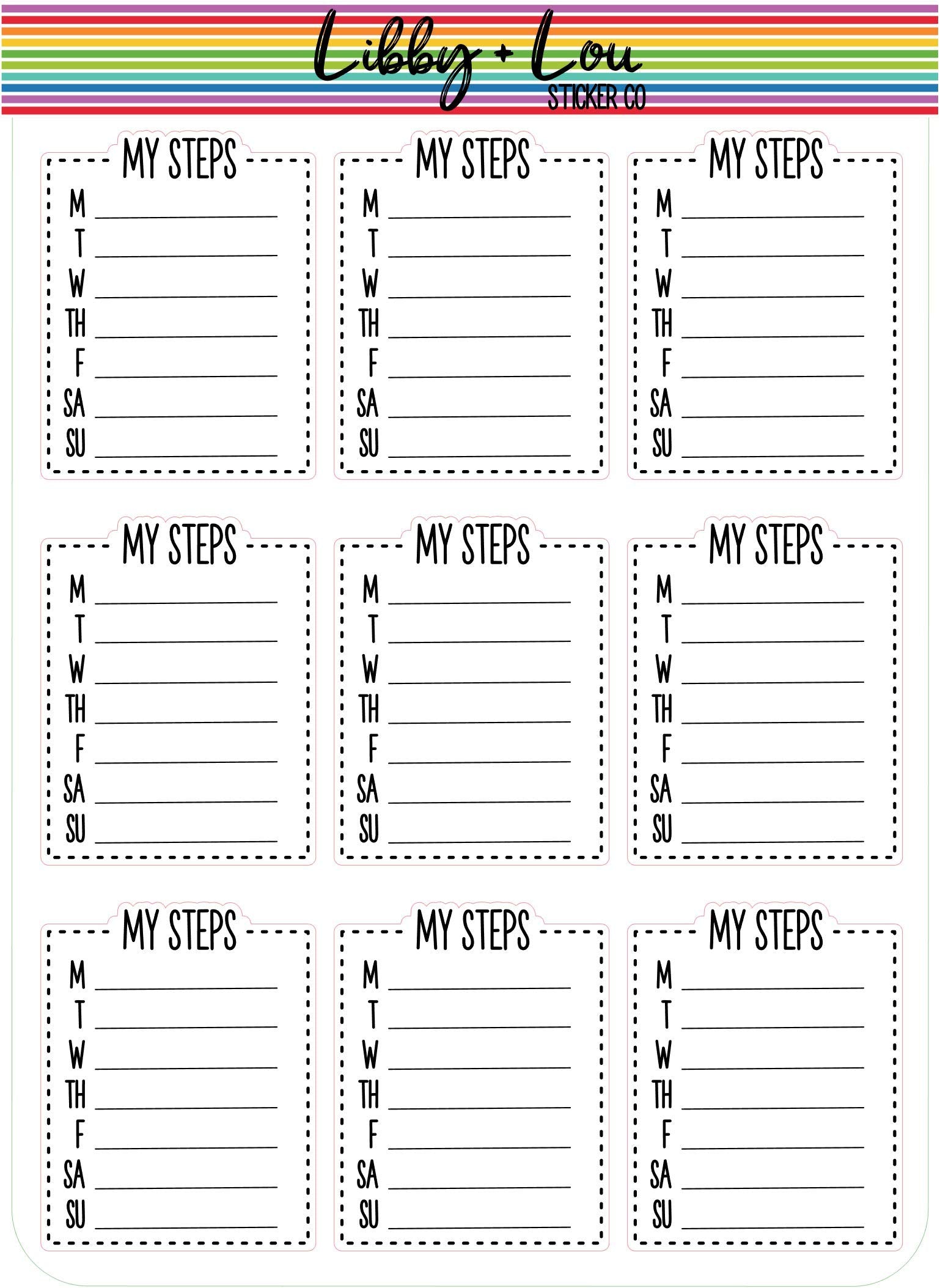 Weekly Steps Planner Sticker | Libby and Lou Sticker Co