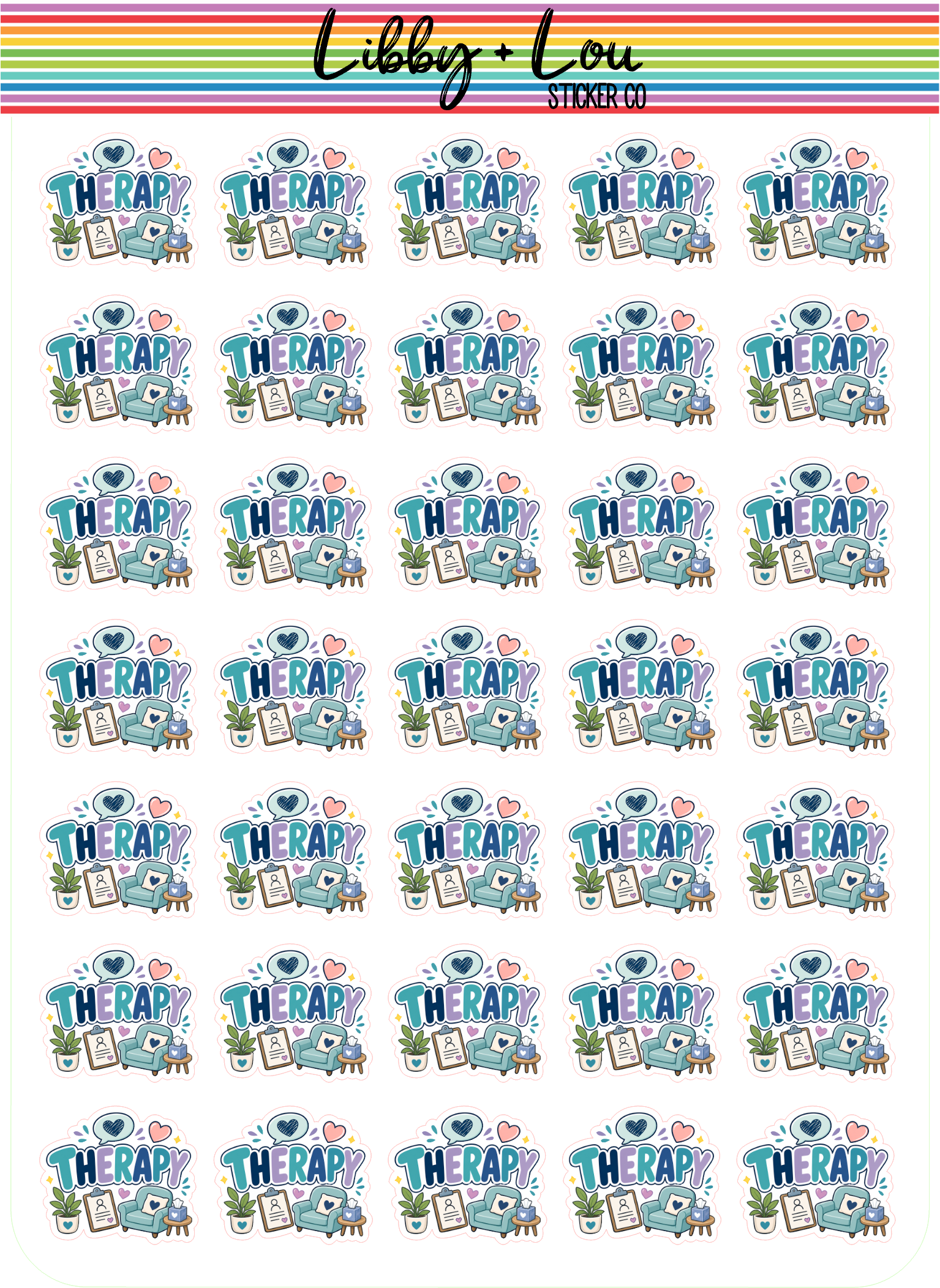 Therapy Appointment Planner Stickers | Mental Health Reminder Stick