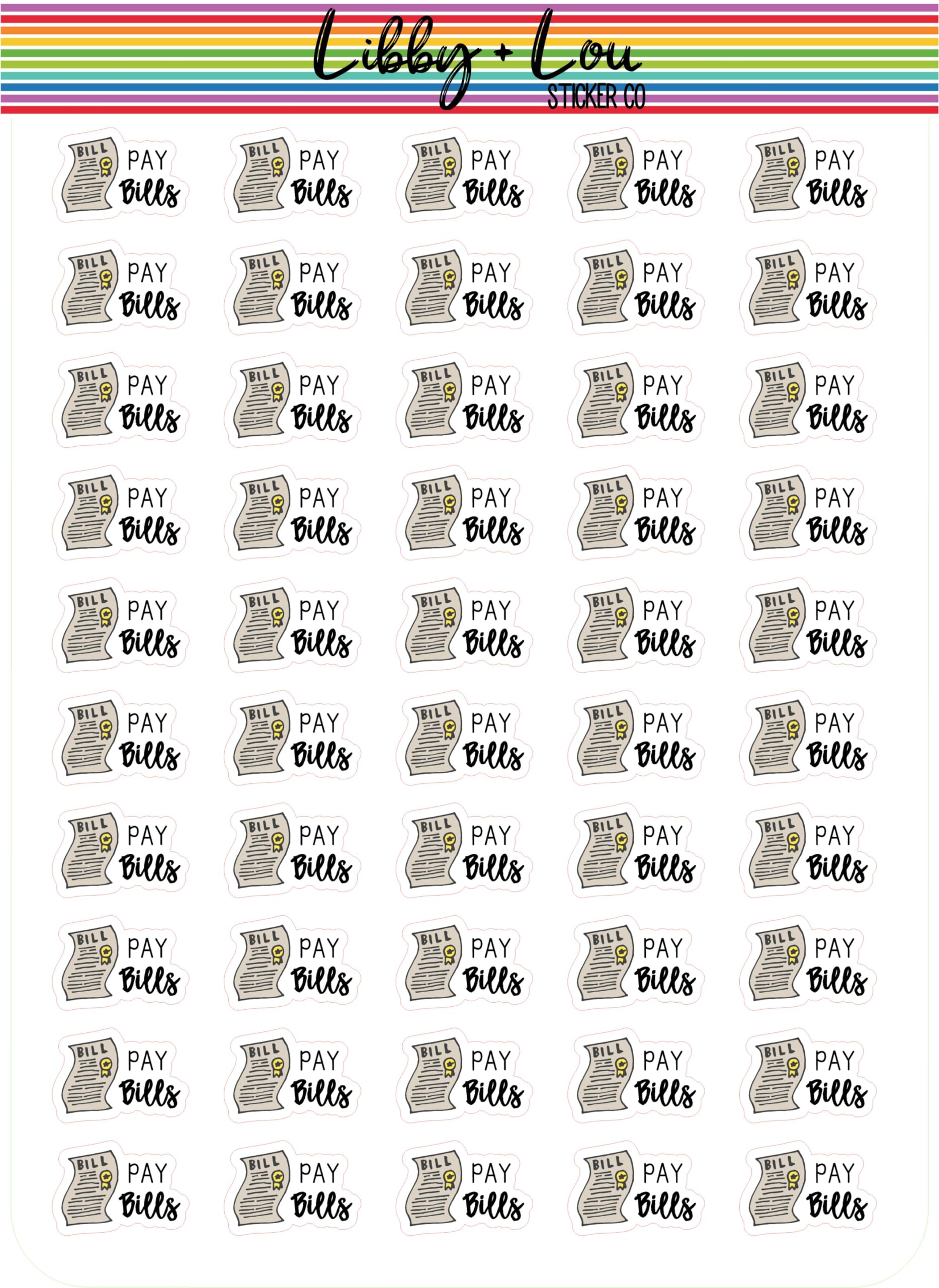 Pay Bills Planner Stickers | Libby and Lou Sticker Co