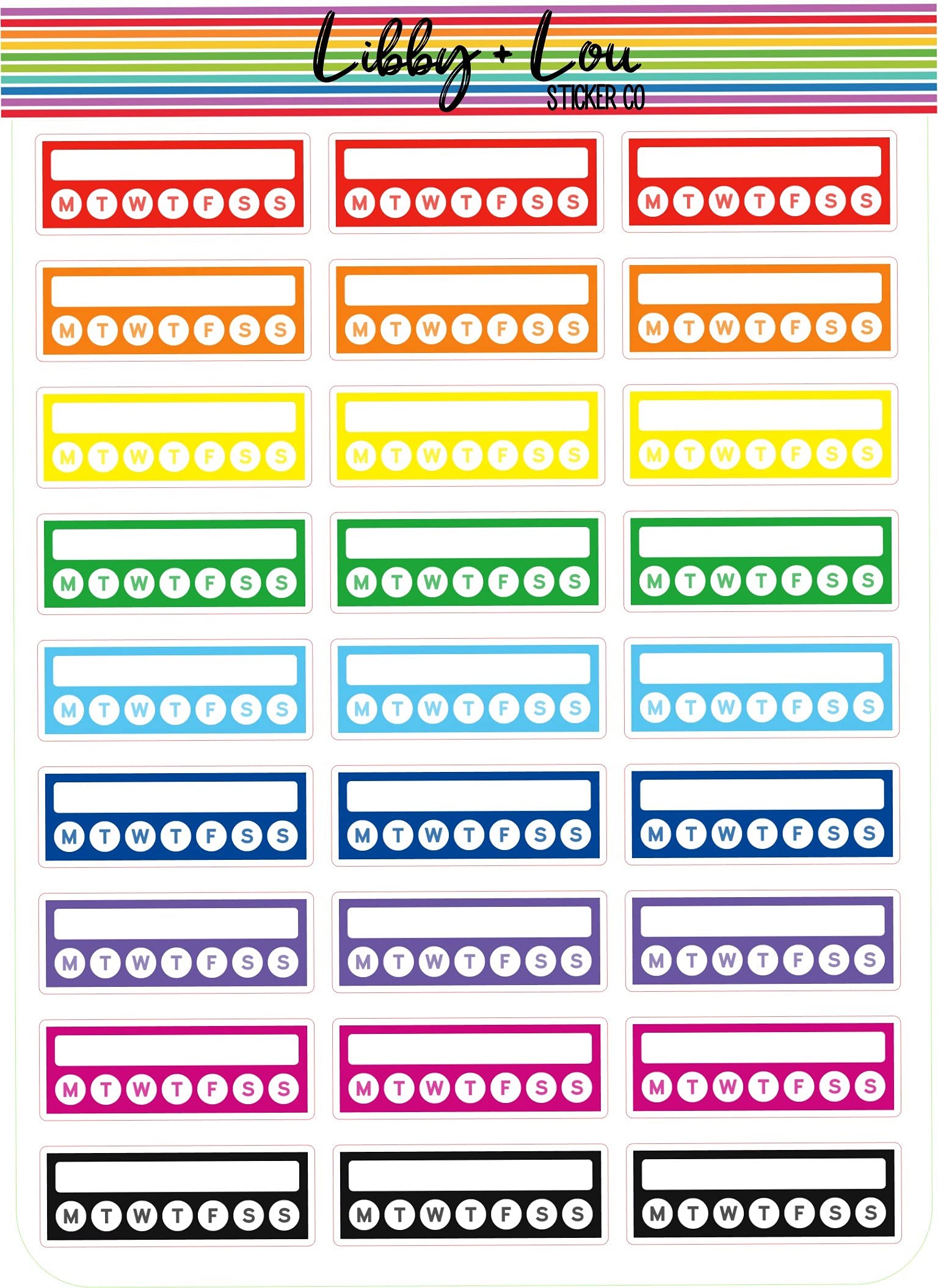 Habit Tracker Blank Planner Sticker | Libby and Lou Sticker Co
