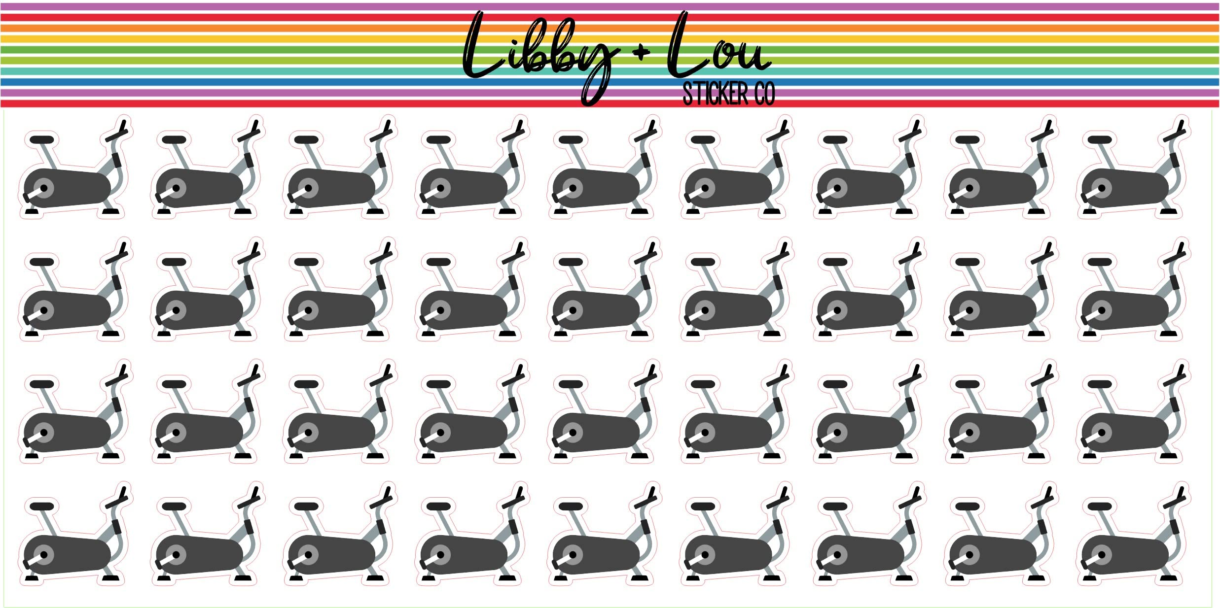 Stationary Bike Planner Sticker | Libby and Lou Sticker Co