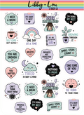 Mental Health Burnout Planner Stickers | Burnout Recovery Reminder Stickers