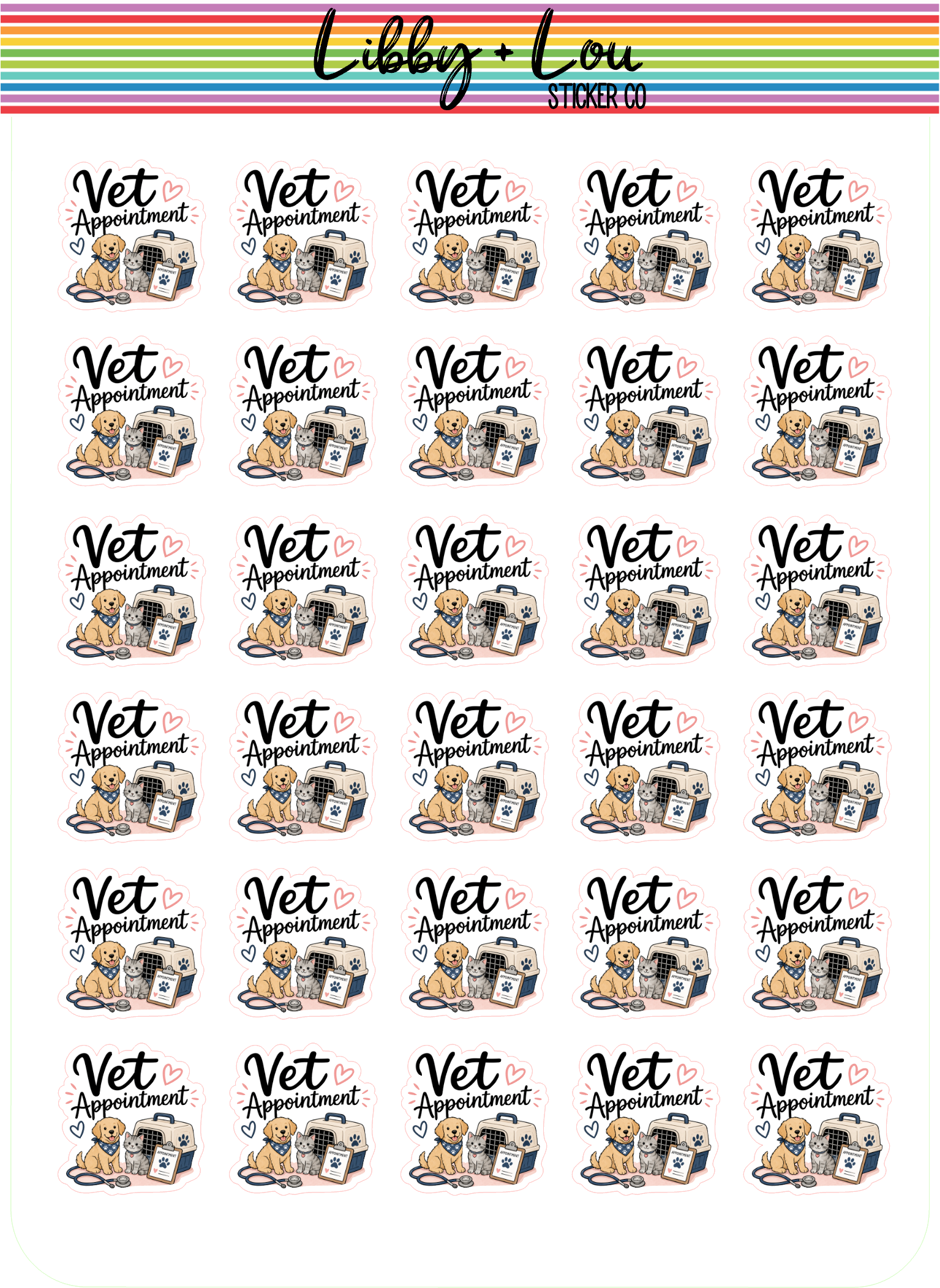 Pet Vet Visit Planner Sticker | Libby and Lou Sticker Co