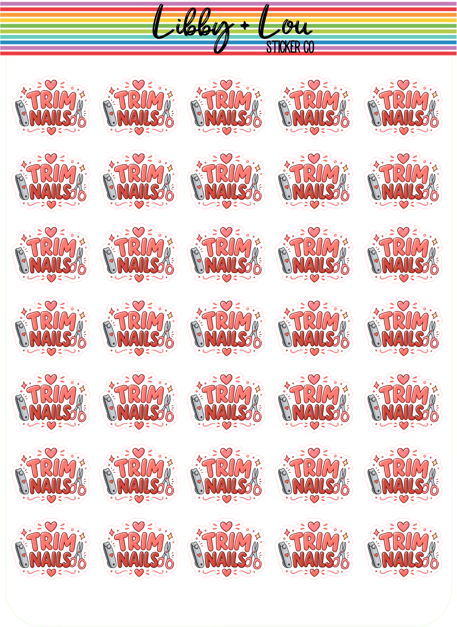 Trim Nails Pet Planner Sticker | Libby and Lou Sticker Co
