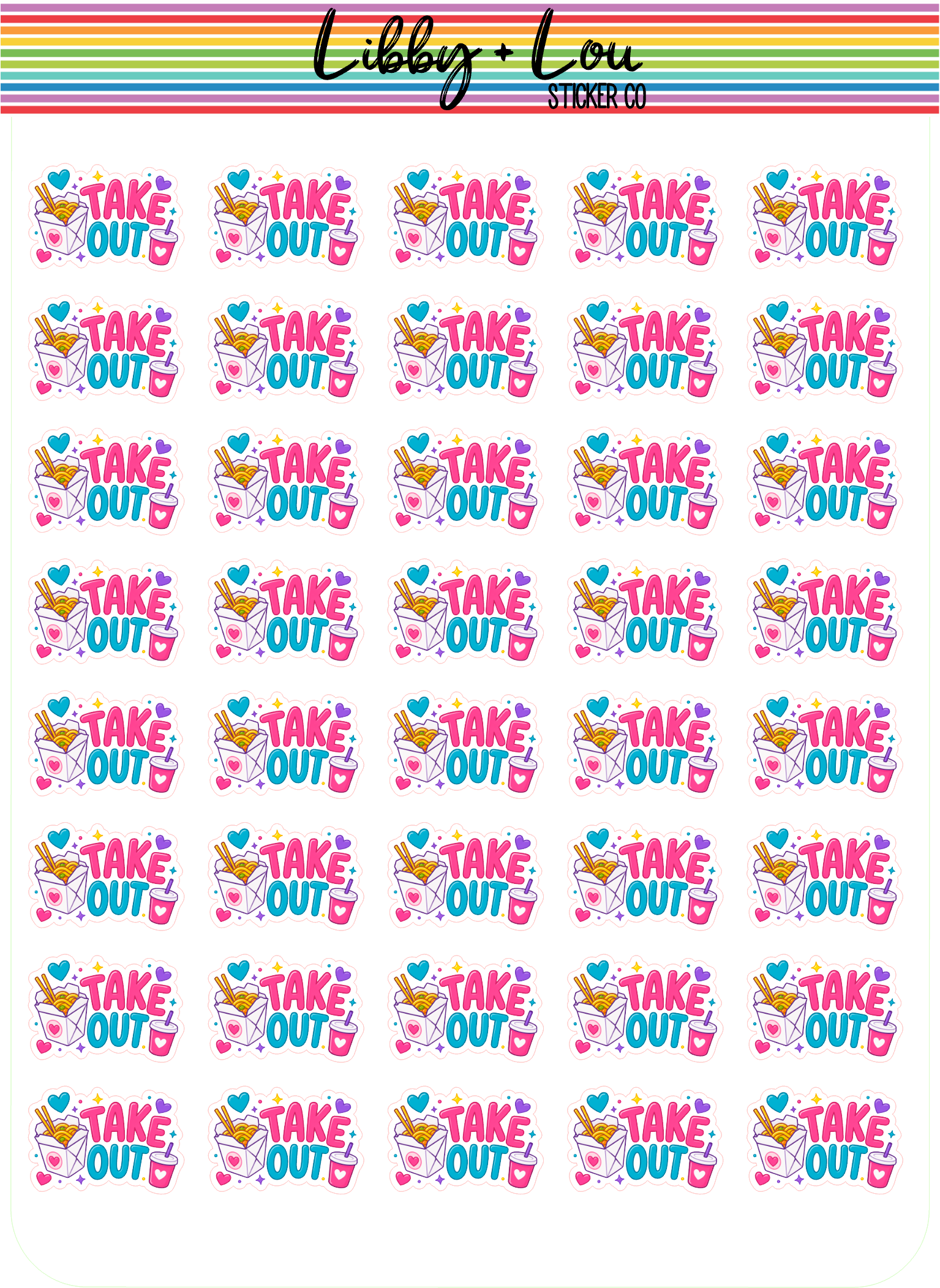 Takeout Planner Sticker | Libby and Lou Sticker Co